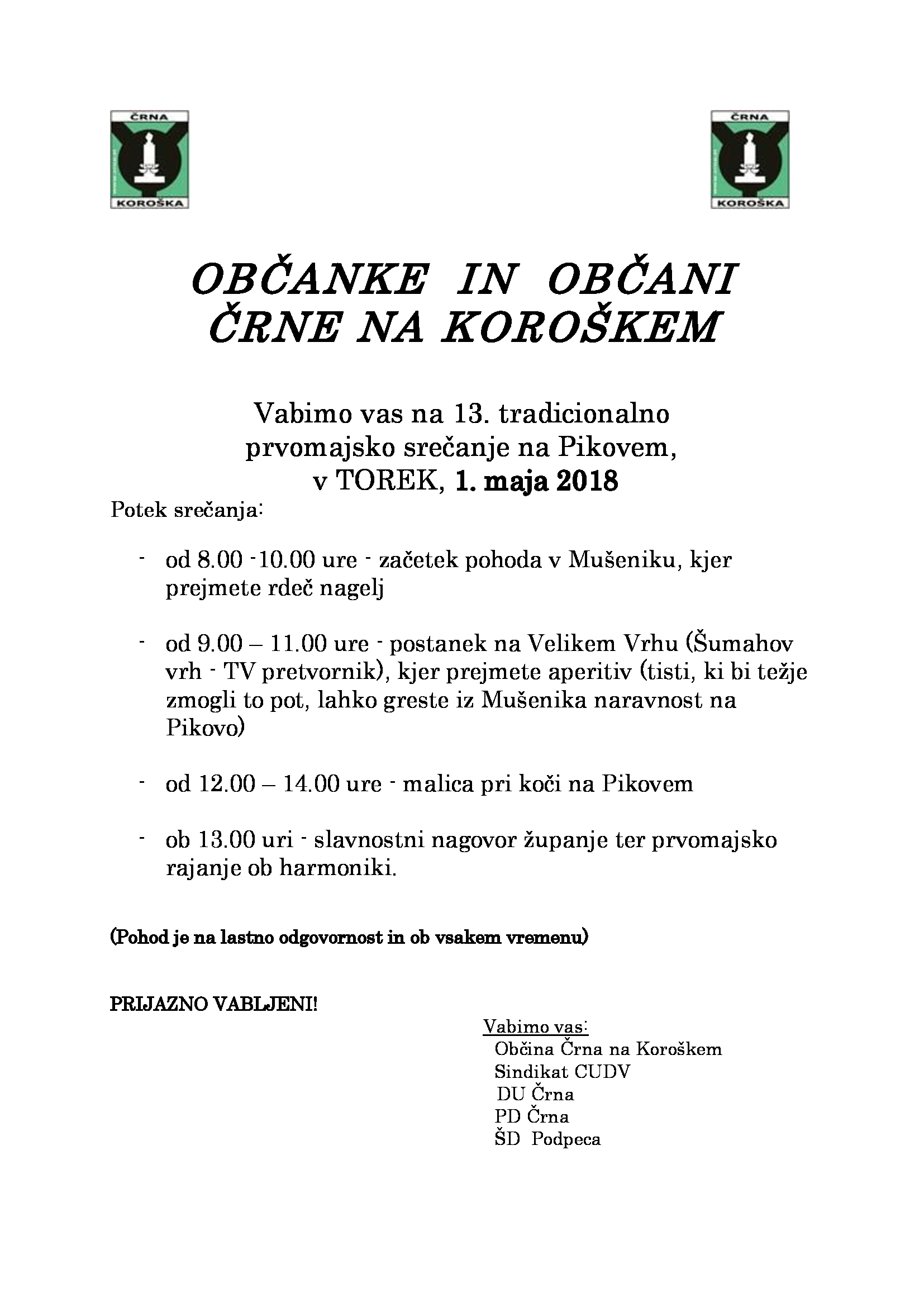 1 maj 2018 vabilo