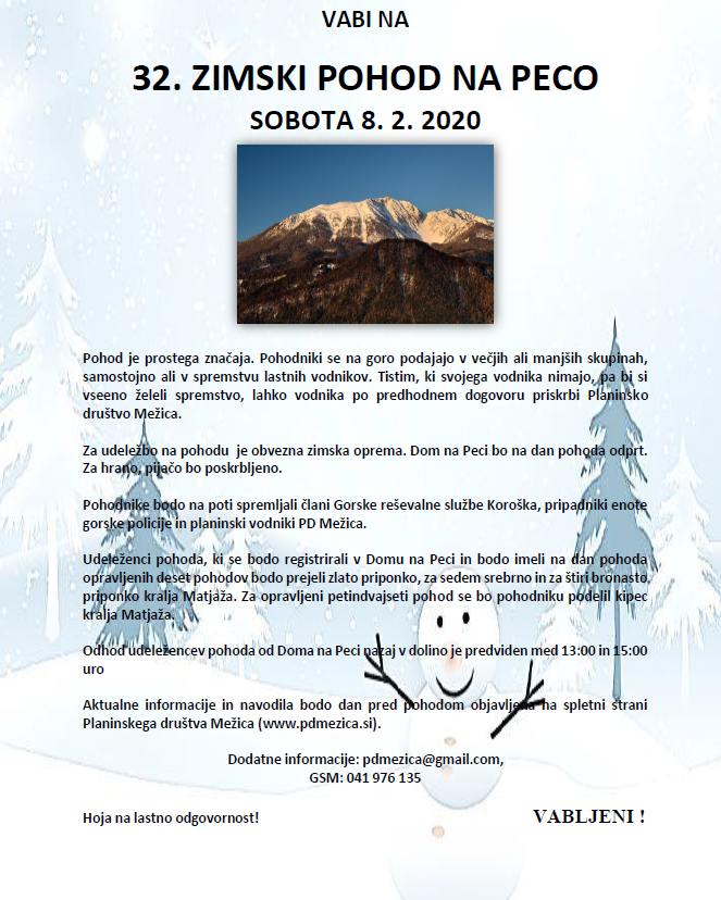 32. zimski pohod na peco