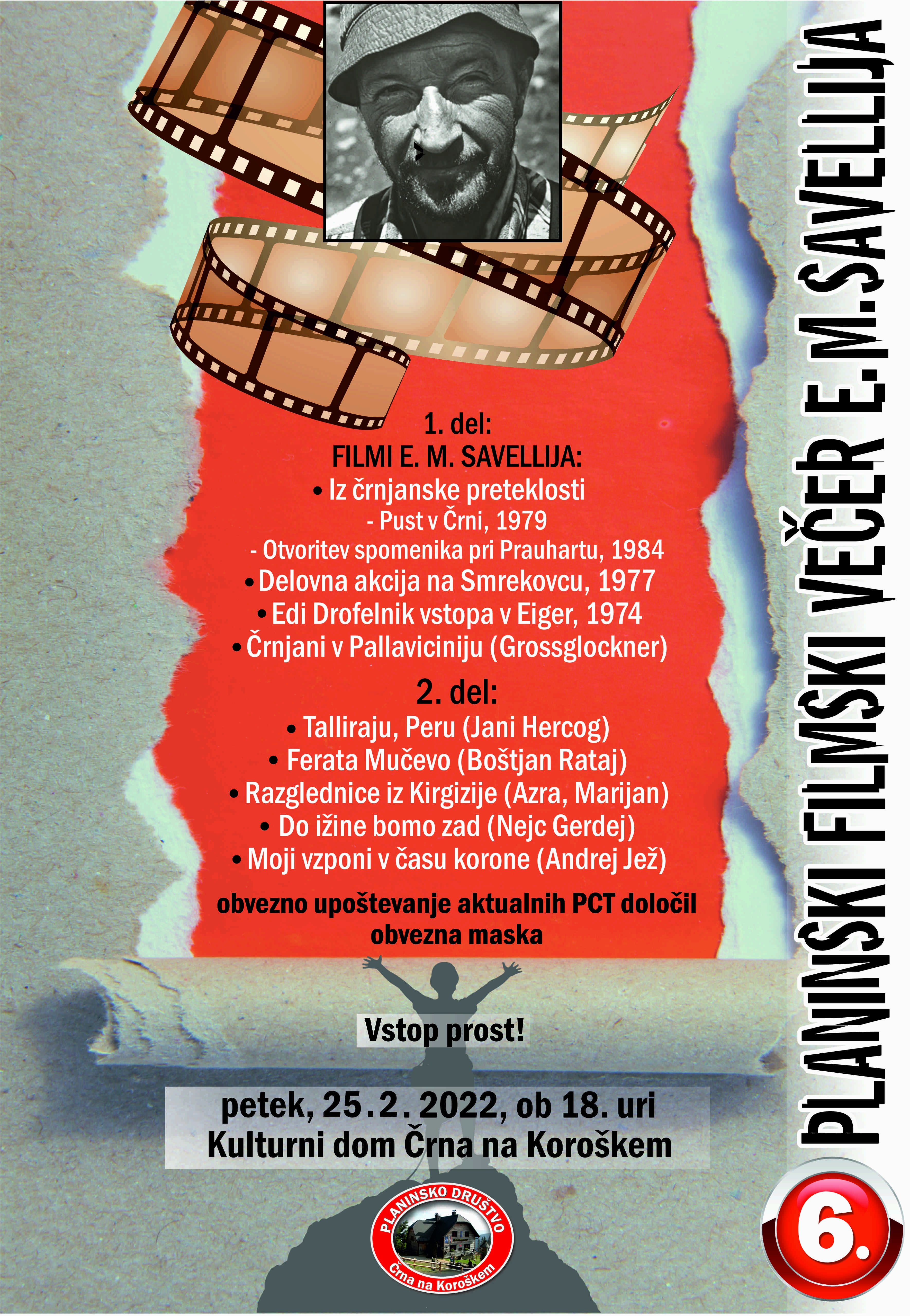 6. filmski večer E.M.Savellija vabilo