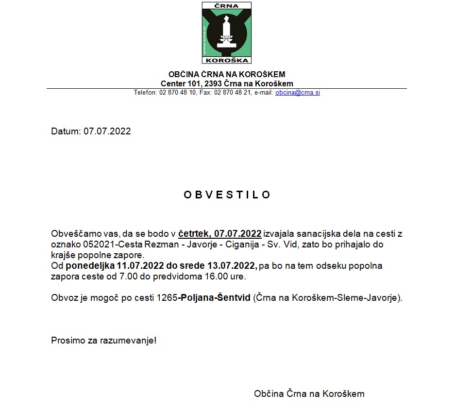 Obvestilo