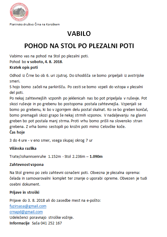 Pohod na Stol