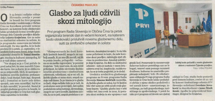 Prispevek v časopisu Večer