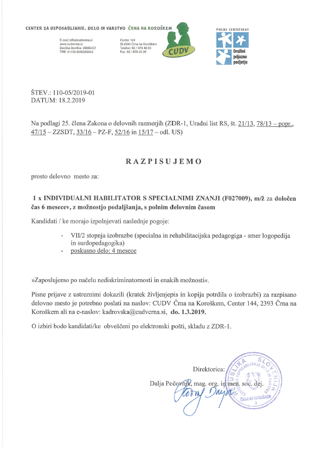 RAZPIS CUDV