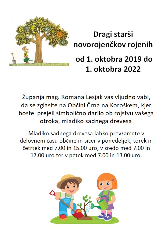 VABILO SADIKE DREVES