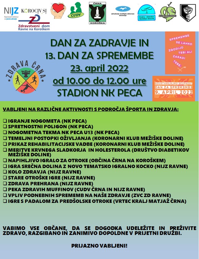 VABILO DAN ZA ZDRAVJE IN 13. DAN ZA SPREMEMBE 2