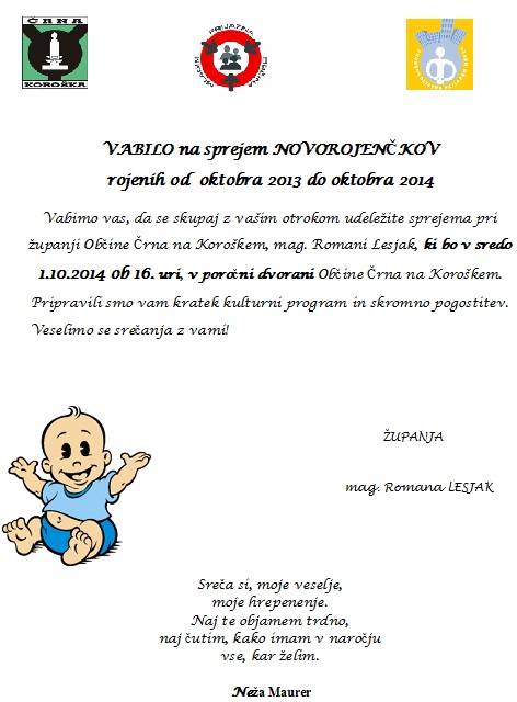 VABILO NOVOROJENČKI
