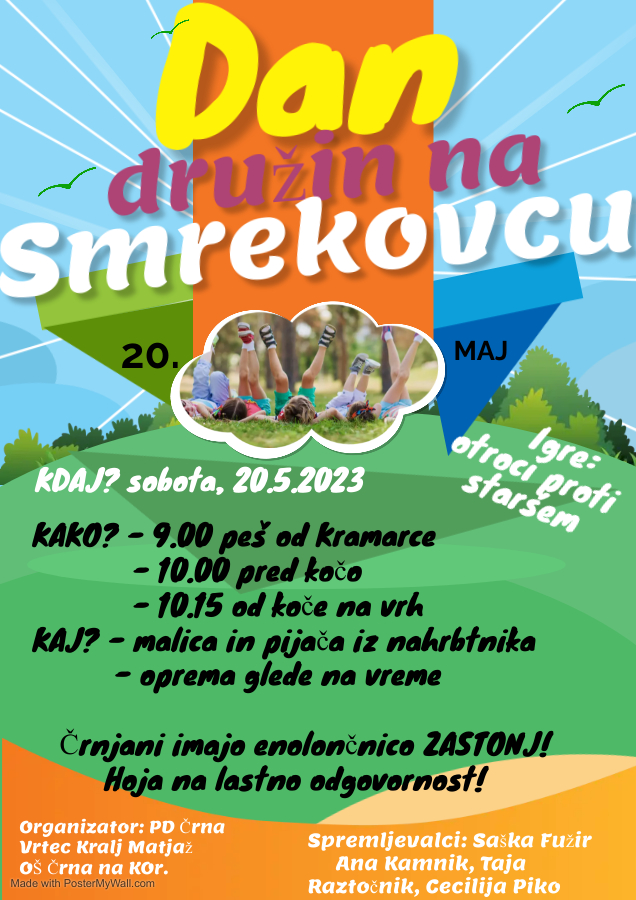 Vabilo Dan družin na Smrekovcu