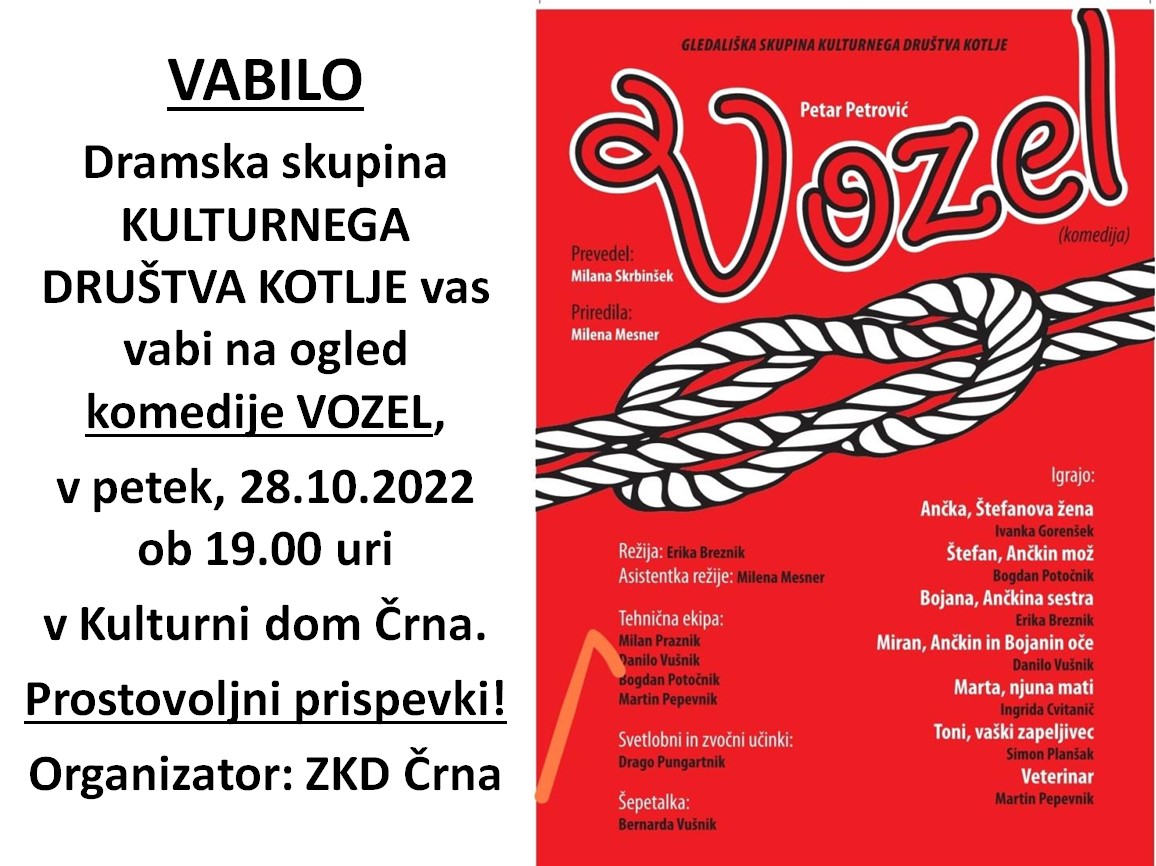 Vabilo komedija Vozel