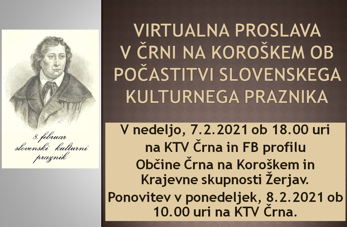 Virtualna proslava ob slovenskem kulturnem prazniku