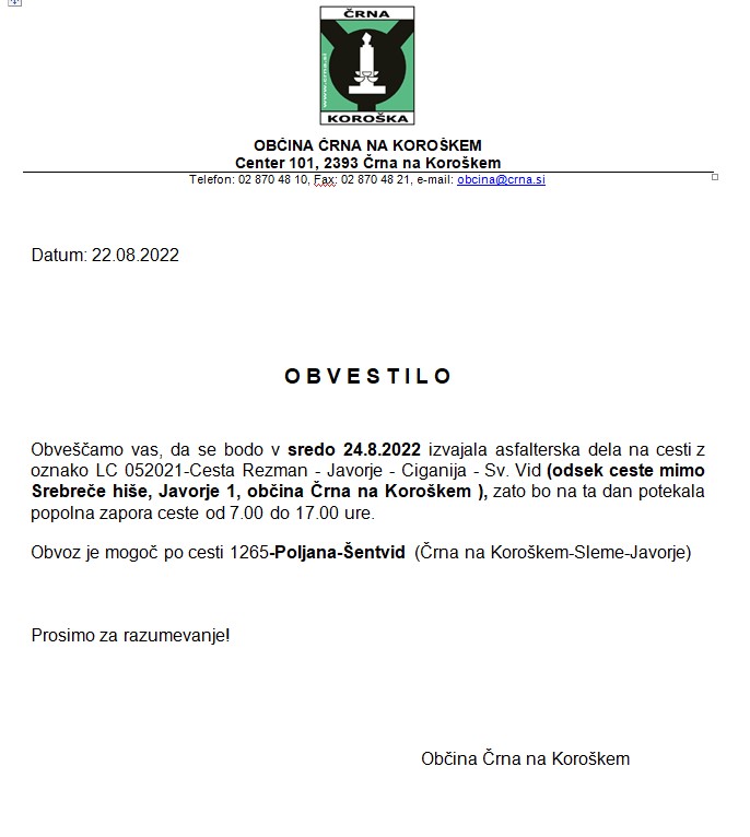 ZAPORA CESTE 3