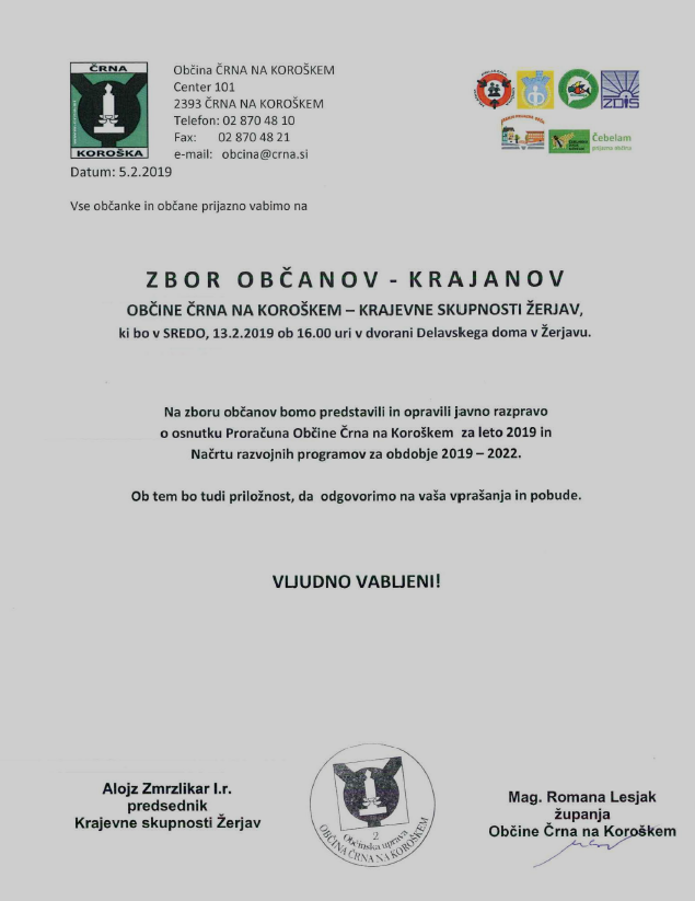 ZBOR OBČANOV ŽERJAV