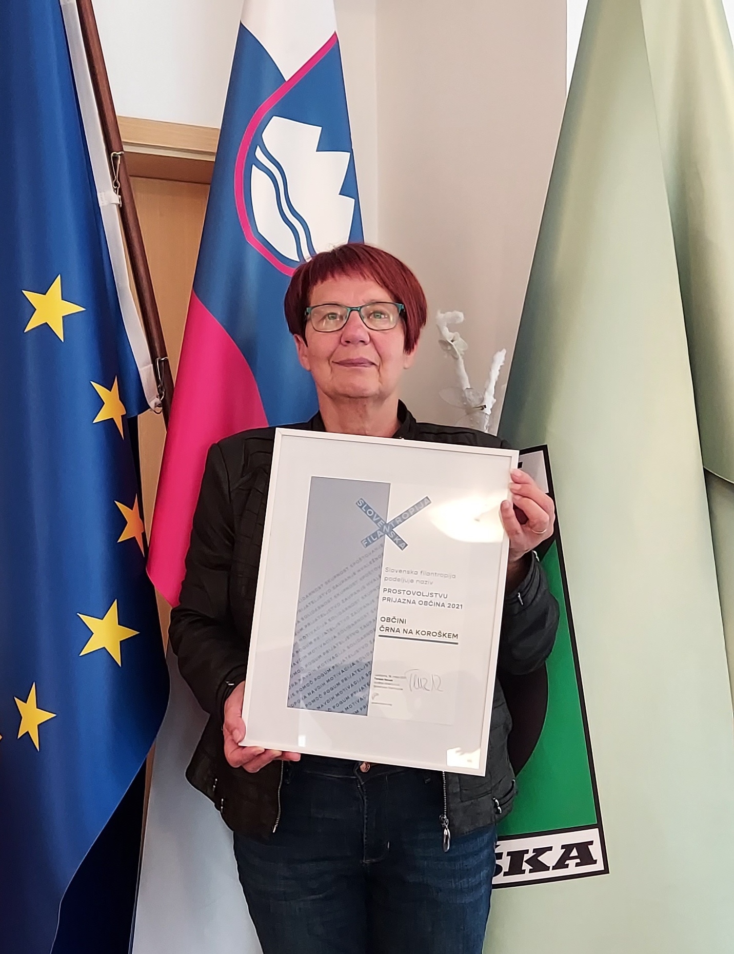 Zupanja s prejetim priznanjem