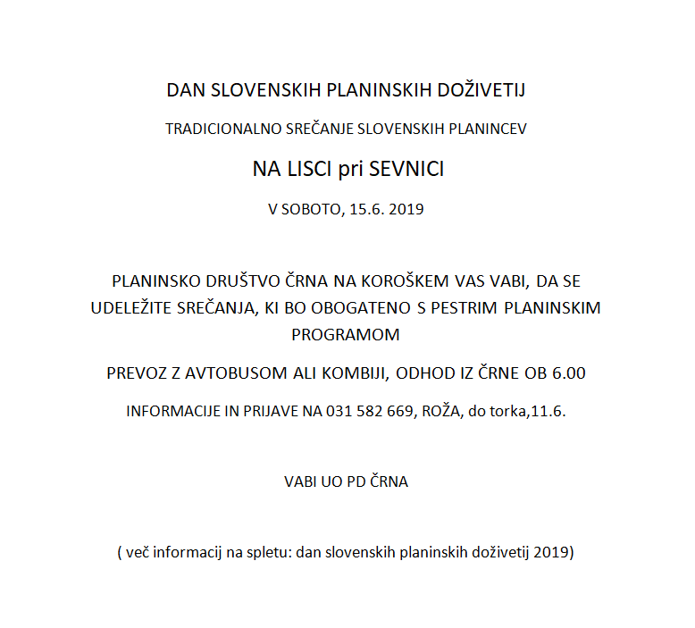 dan planinskih doživetij