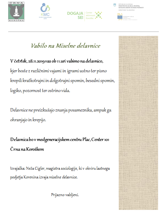 miselne delavnice