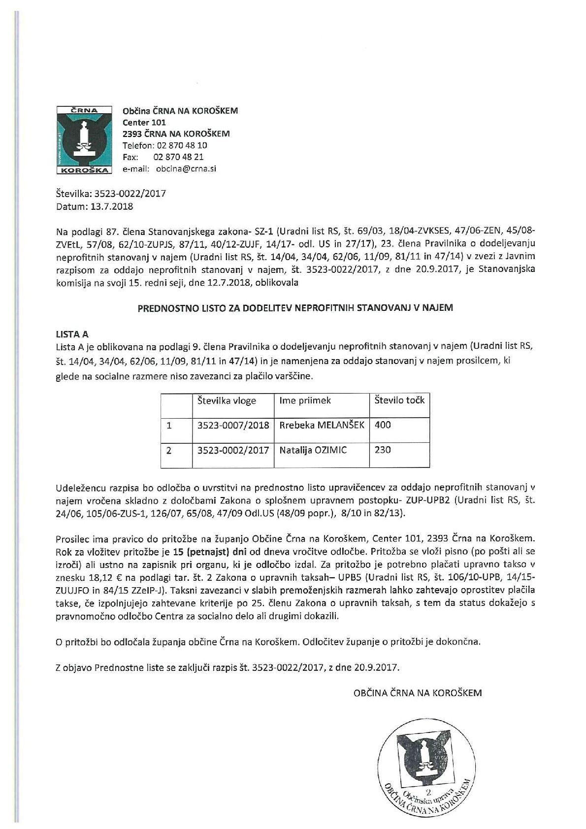 prednostna lista 001