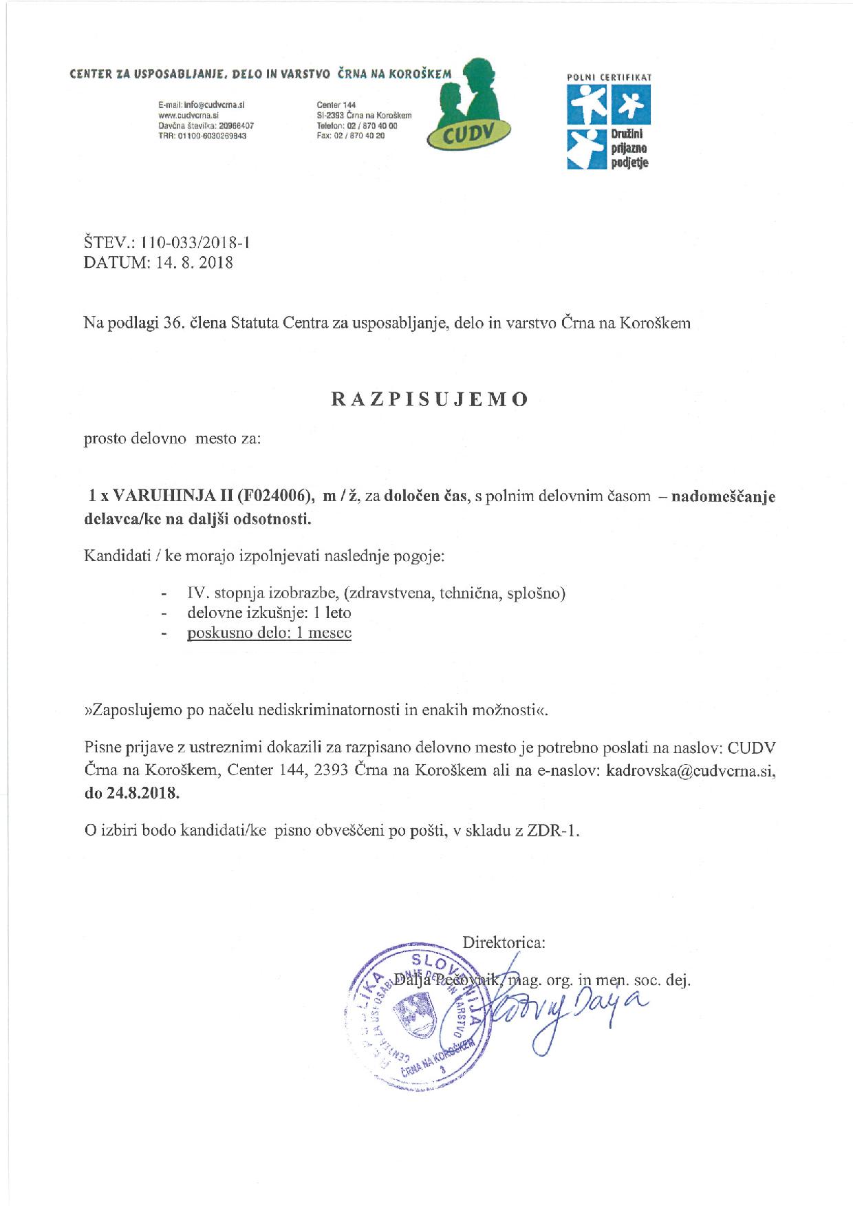 razpis varuhinja page 001
