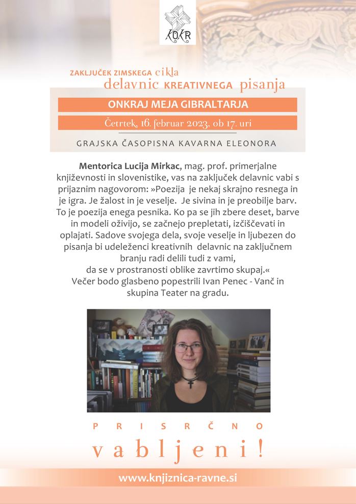 zaključek zimskega vikla delavnic kreativnega pisanja