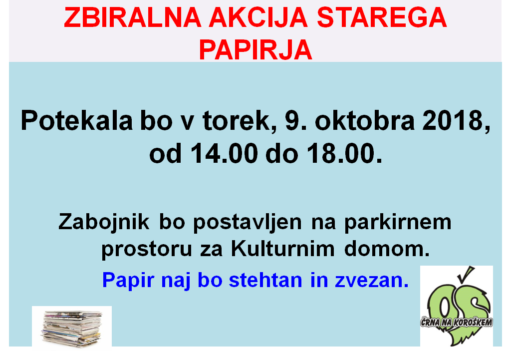 zbiralna akcija starega papirja