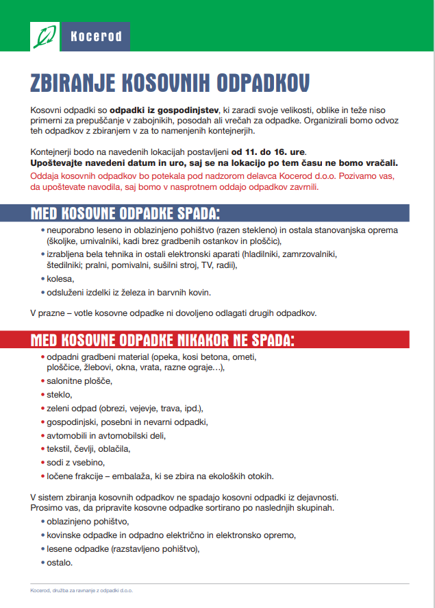 zbiranje kosovnih odpadkov 1